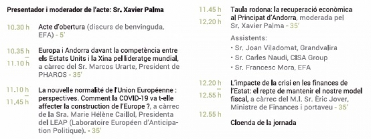 Algunes de les conferències previstes al cicle de l'EFA.